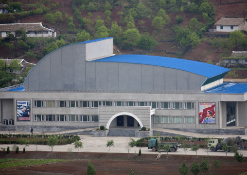 Modern building hosting a cinema theatre, South Pyongan Province, Nampo, North Korea