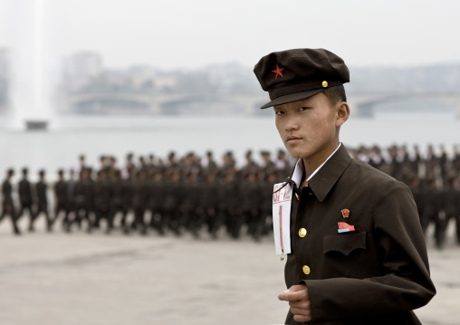 North Korean army parade on Kim il Sung square, Pyongan Province, Pyongyang, North Korea