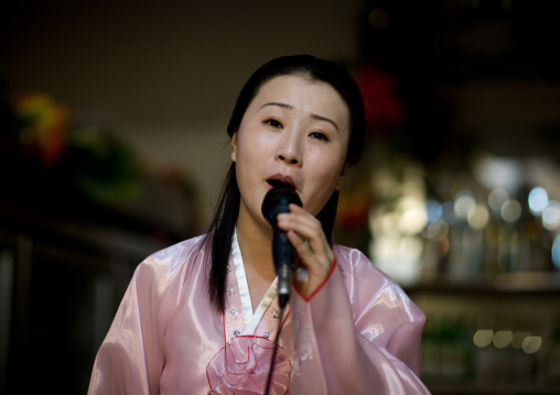 North Korean karaoke singer, Pyongan Province, Pyongyang, North Korea