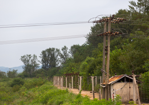 Barbed wires on the North Korean side in the Demilitarized Zone, North Hwanghae Province, Panmunjom, North Korea