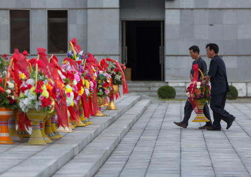 North Korean people paying respect to the Leaders in Mansudae art studio, Pyongan Province, Pyongyang, North Korea