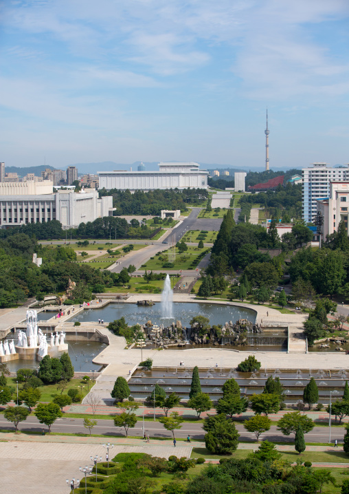 View of the ciry from the Grand people's study house, Pyongan Province, Pyongyang, North Korea