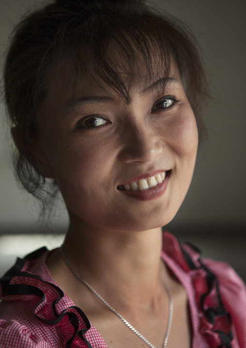 Smiling North Korean woman, North Hwanghae Province, Kaesong, North Korea