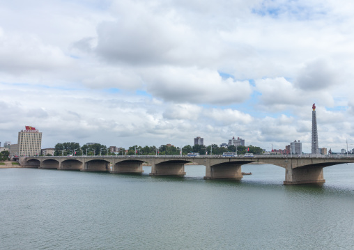 City bridge over Taedong river, Pyongan Province, Pyongyang, North Korea