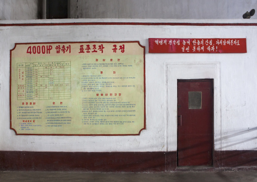Billboard at Hungnam nitrogen fertilizer plant, South Hamgyong Province, Hamhung, North Korea