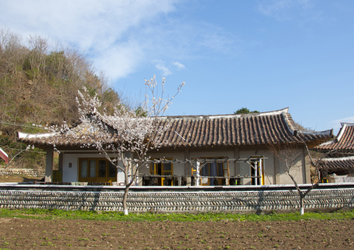 North Korean house in the countryside, North Hamgyong Province, Jung Pyong Ri, North Korea