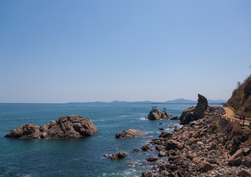 Rocky coastline on the east sea, North Hamgyong Province, Chilbo Sea, North Korea