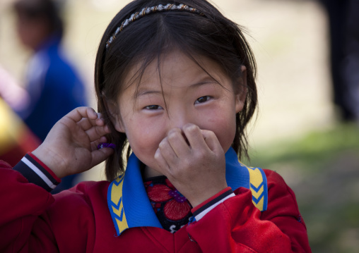 Portrait of a smiling North Korean girl, North Hamgyong Province, Chilbo Sea, North Korea
