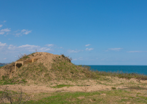 Bunker hidden in the sand on the seaside, North Hamgyong Province, Chilbo Sea, North Korea