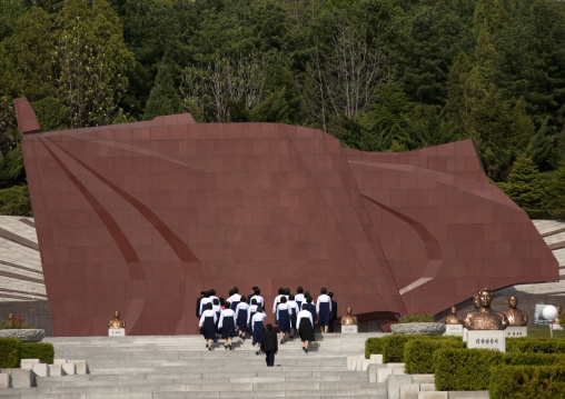 Giant stone flag of the Taesongsan revolutionary martyr's cemetery, Pyongan Province, Pyongyang, North Korea