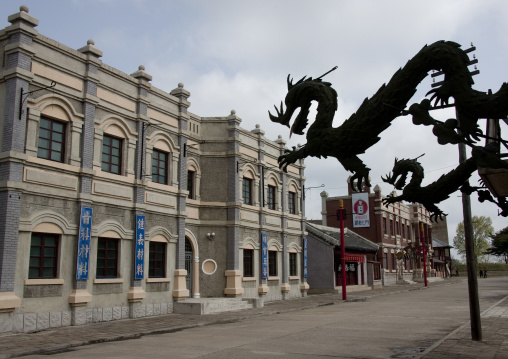 Chinese town set for historic movies in the Pyongyang film studio, Pyongan Province, Pyongyang, North Korea