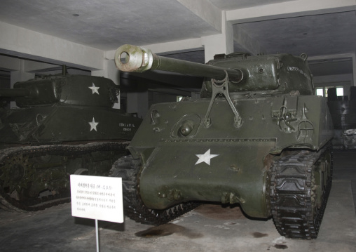 American tank in the victorious fatherland liberation war museum, Pyongan Province, Pyongyang, North Korea