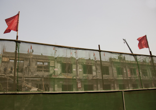 Construction of a new restaurant, Pyongan Province, Pyongyang, North Korea