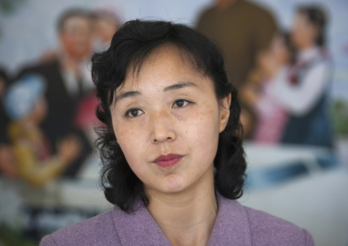 Portrait of a North Korean woman, Pyongan Province, Pyongyang, North Korea