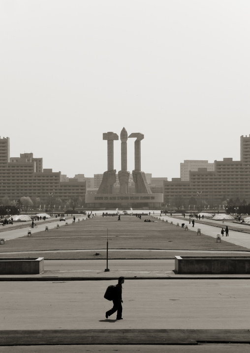 The monument to Party founding made to symbolize the 50-year anniversary of the founding of the workers' Party of Korea, Pyongan Province, Pyongyang, North Korea