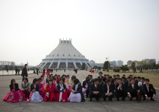 North Korean students in the city, Pyongan Province, Pyongyang, North Korea