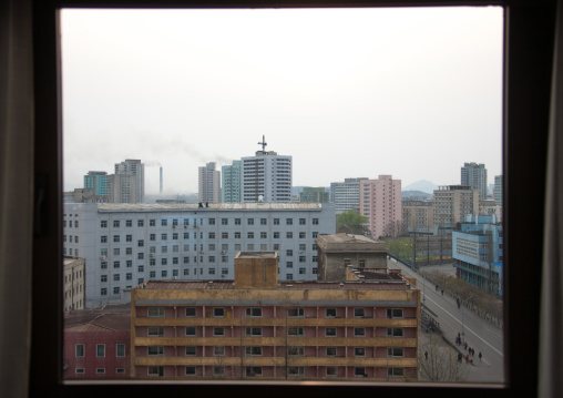 View of the city from a Koryo hotel room, Pyongan Province, Pyongyang, North Korea