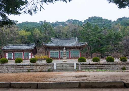 Pagoda in front of Anhwa buddhist temple, North Hwanghae Province, Kaesong, North Korea