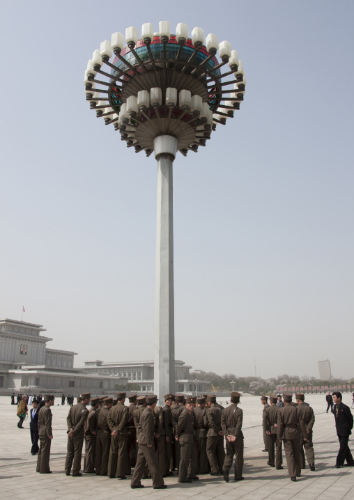 North Korean soldiers at Kumsusan memorial palace, Pyongan Province, Pyongyang, North Korea