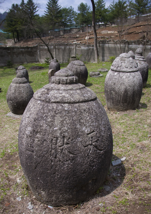 Funerary jars for the monks in Pohyon temple, Hyangsan county, Mount Myohyang, North Korea