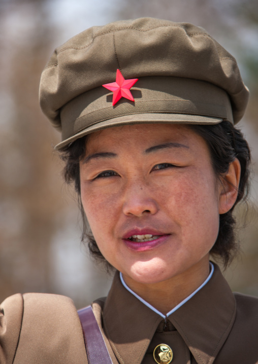 Portrait of a North Korean guide in military uniform, Ryanggang Province, Samjiyon, North Korea