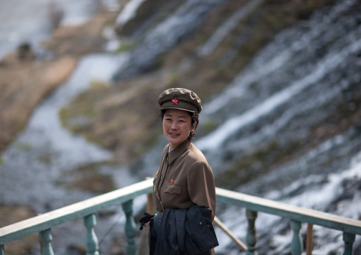Portrait of a North Korean guide in mount Paektu, Ryanggang Province, Rimyongsu, North Korea