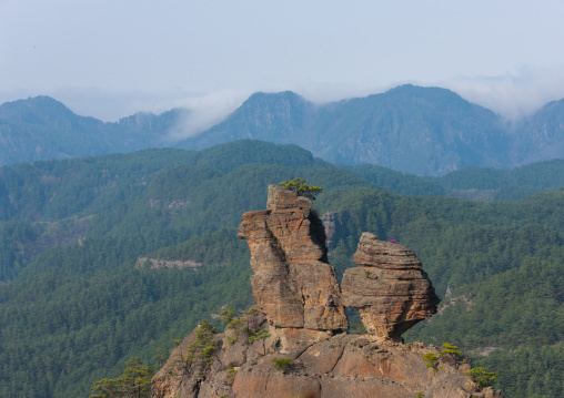 Piano rock rock formations landscape named by Kim Jong il, North Hamgyong province, Chilbosan, North Korea