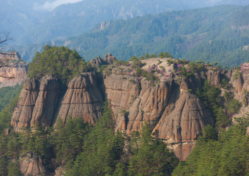 Rock formations landscape, North Hamgyong province, Chilbosan, North Korea