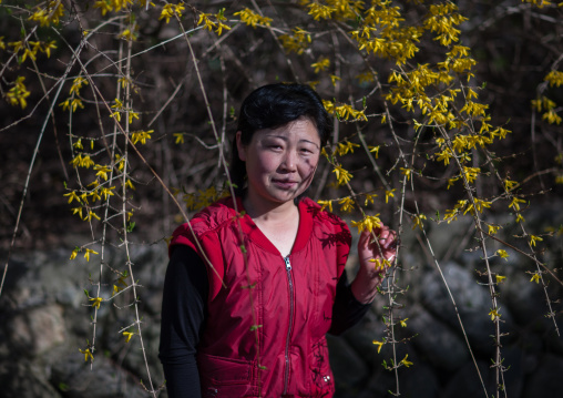 Portrait of a North Korean woman in the countryside, North Hamgyong Province, Jung Pyong Ri, North Korea