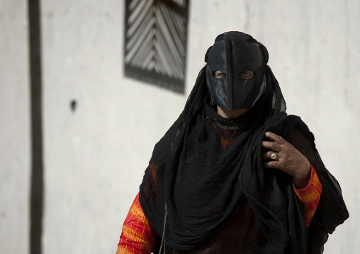 Bedouin Masked Woman In Sinaw, Oman
