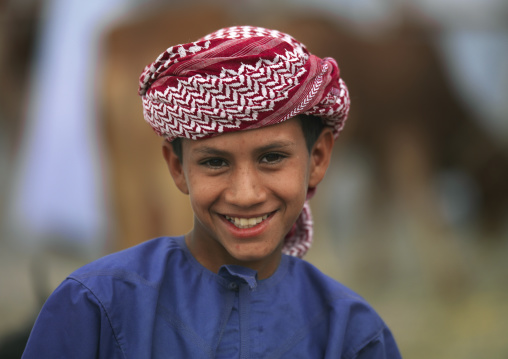 A Smiling Bedouin Kid Wearing Turban, Nizwa, Oman
