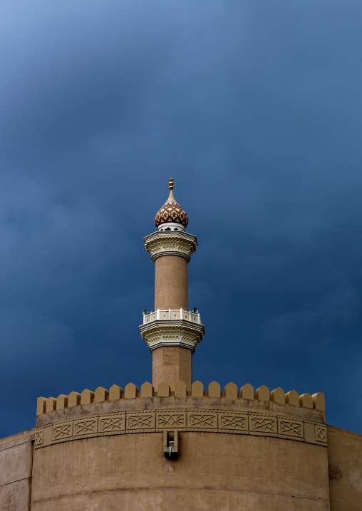 Splendid Minaret Of Nizwa Castle Under The Blue Sky, Oman