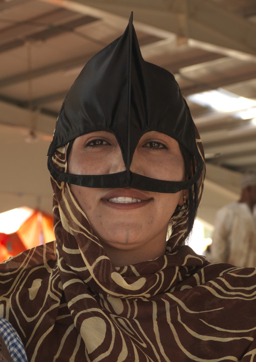 Portrait Of Masked Bedouin Woman Sinaw, Oman