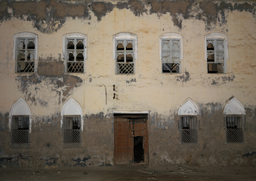 Old House Full Of White Wooden Windows, Salalah, Oman