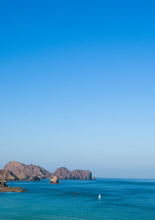 Mountains and sea landscape, Governorate of Muscat, Muscat, Oman
