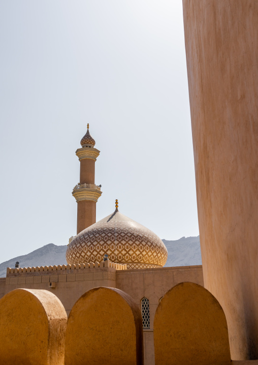 Al qala'a mosque seen from the fort, Ad Dakhiliyah Region, Nizwa, Oman