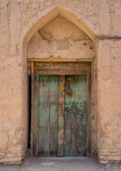 Omani carved wooden door, Ad Dakhiliyah ‍Governorate, Birkat Al Mouz, Oman