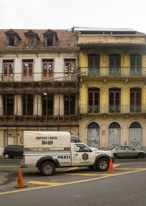 Panama, Province Of Panama, Panama City, Renovation On An Old Building Begins In Unesco Protected Area Of Casco Viejo