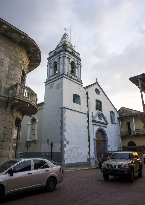 Panama, Province Of Panama, Panama City, Old Church In Casco Viejo