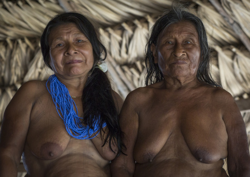 Panama, Darien Province, Puerta Lara, Old Women Of Embera Native Community