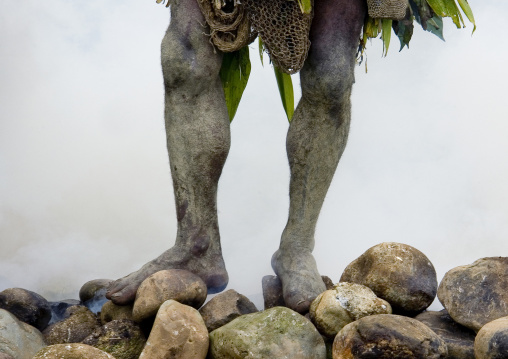Mudman from Asaro during a sing-sing, Western Highlands Province, Mount Hagen, Papua New Guinea