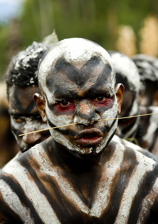 Snake men tribe during a sing sing ceremony, Western Highlands Province, Mount Hagen, Papua New Guinea
