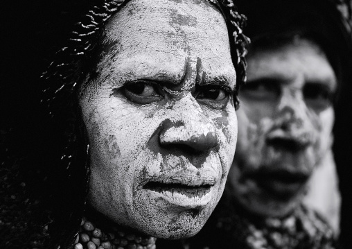 Portrait of mourning women, Western Highlands Province, Mount Hagen, Papua New Guinea