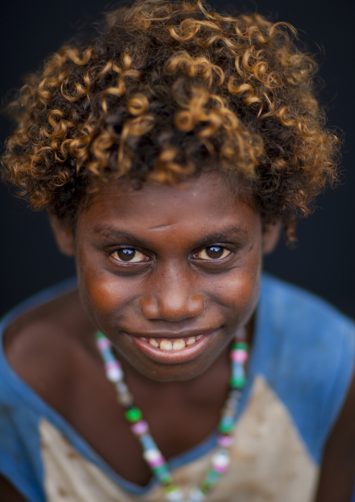 Portrait of a girl, New Ireland Province, Langania, Papua New Guinea