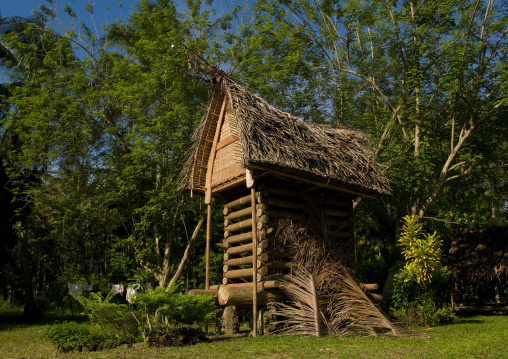 House in a village to store the yam roots, Milne Bay Province, Trobriand Island, Papua New Guinea