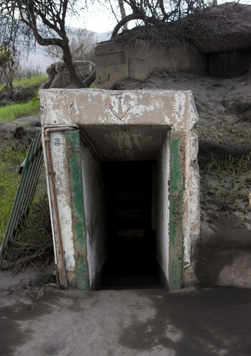 World war two bunker entrance, East New Britain Province, Rabaul, Papua New Guinea