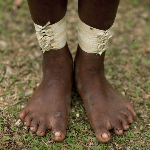 Traditional vegetal ankle decorations, Milne Bay Province, Trobriand Island, Papua New Guinea