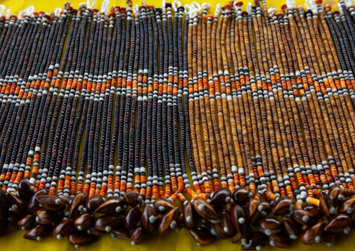 Beaded necklaces for sale in a market, Autonomous Region of Bougainville, Bougainville, Papua New Guinea