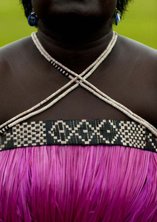 Woman in traditional clothes, Autonomous Region of Bougainville, Bougainville, Papua New Guinea