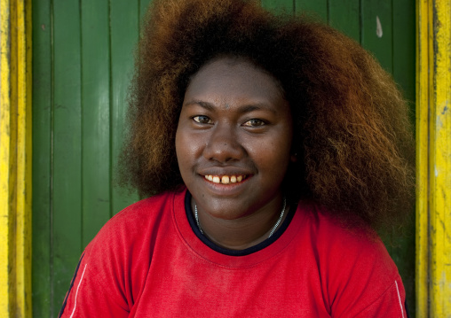 Portrait f a smiling woman, Autonomous Region of Bougainville, Bougainville, Papua New Guinea